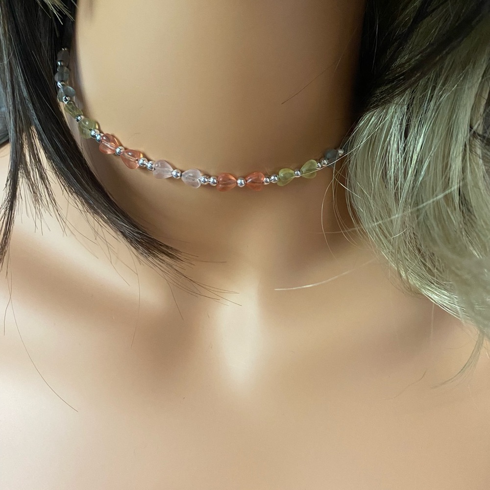 Beaded Wire Choker Necklace